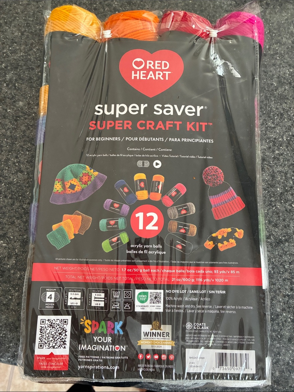 NWOT Red Heart Super Saver Super Craft Kit - Multicolor (12-Pack)